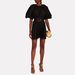 NWT ACLER | Hudson Puff Sleeve Belted Mini Dress in Black | Size 12